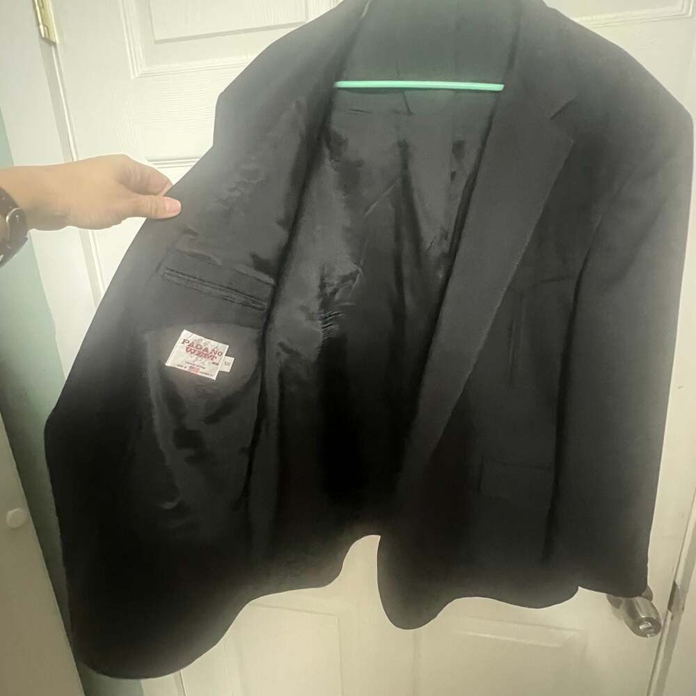 VTG Pagano West Black Western Blazer 50 S Vintage Suede on Shoulders 80s - Picture 10 of 11